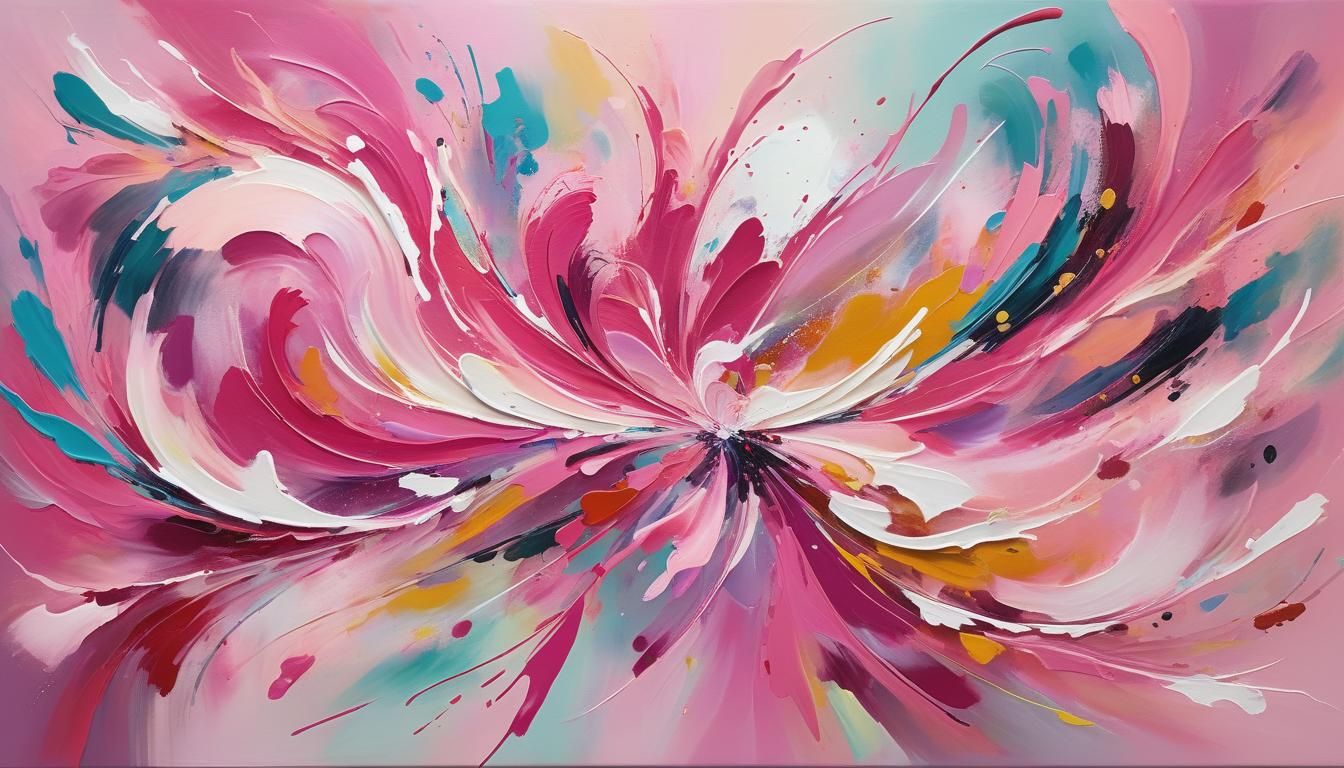 Abstract Expressionism in Vibrant Pink Hues