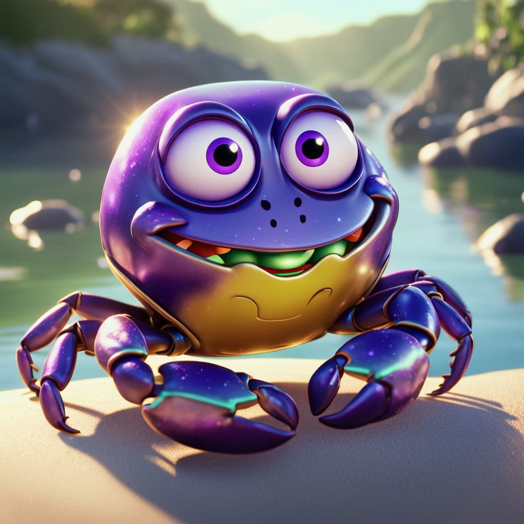 A Disney inspired, cartoon character of an animated, happy P...