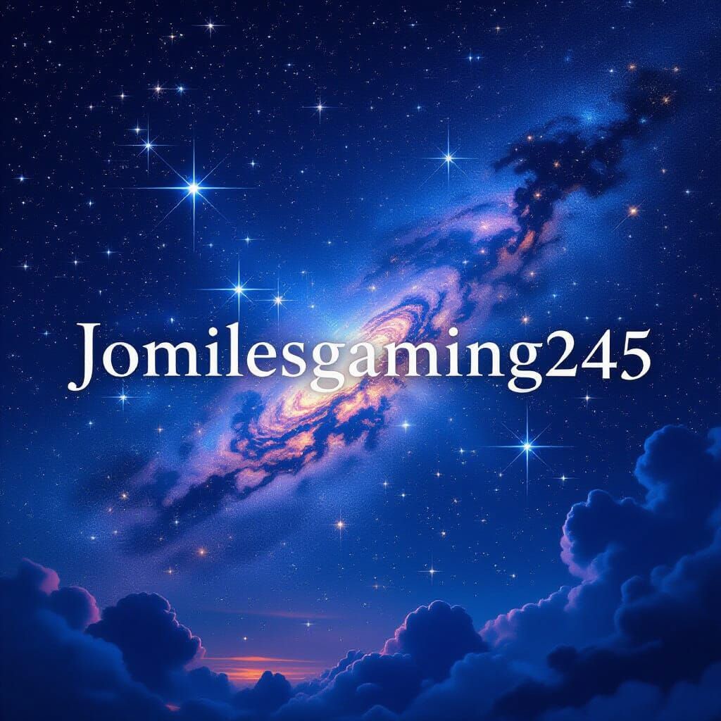 Cosmic Night Sky with Integrated Text in Fantasy Matte Paint...