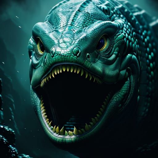 Gargantuan Moray Eel Sea Monster Emerges from the Depths