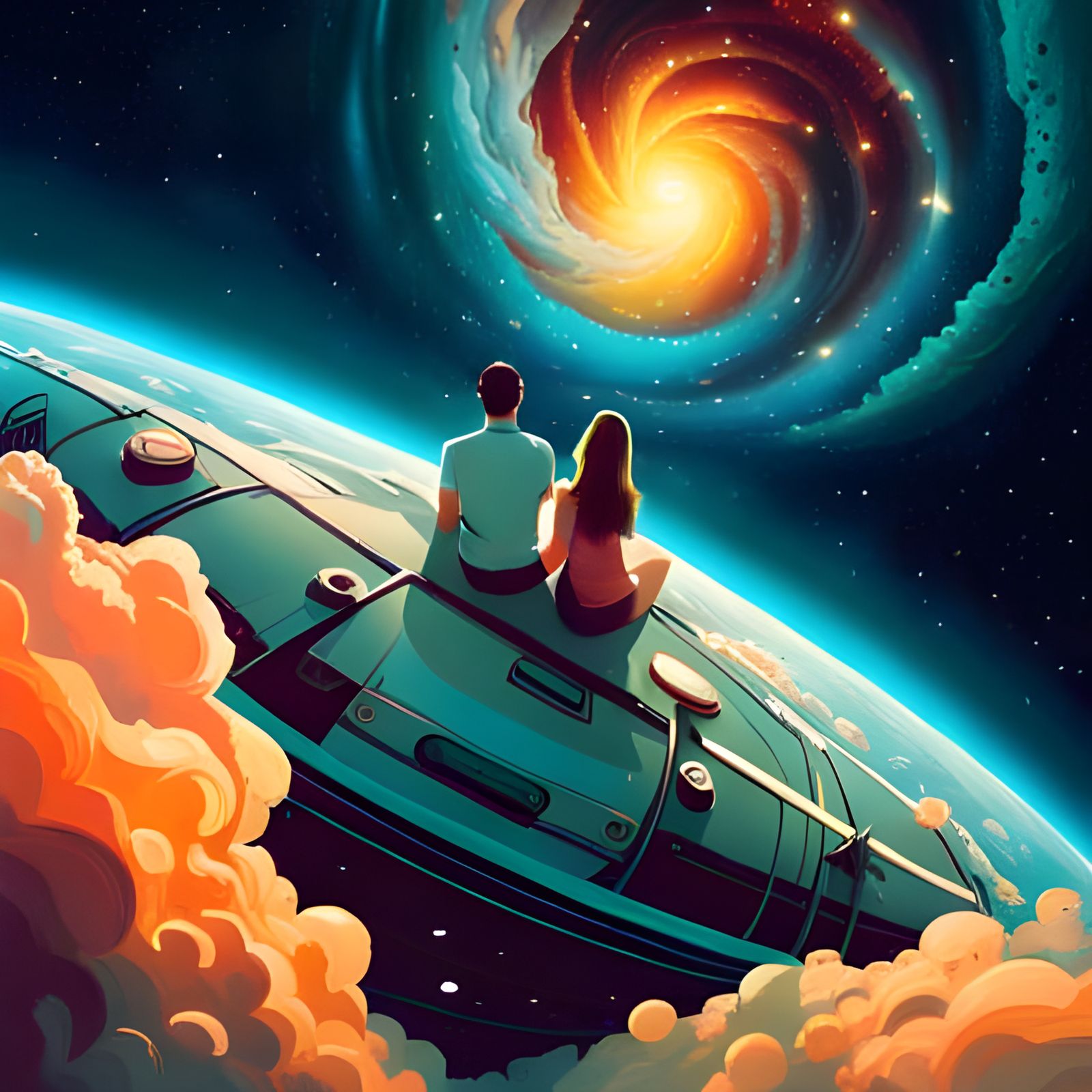 Cosmic Portal: Galactic Vista in Rich Colors