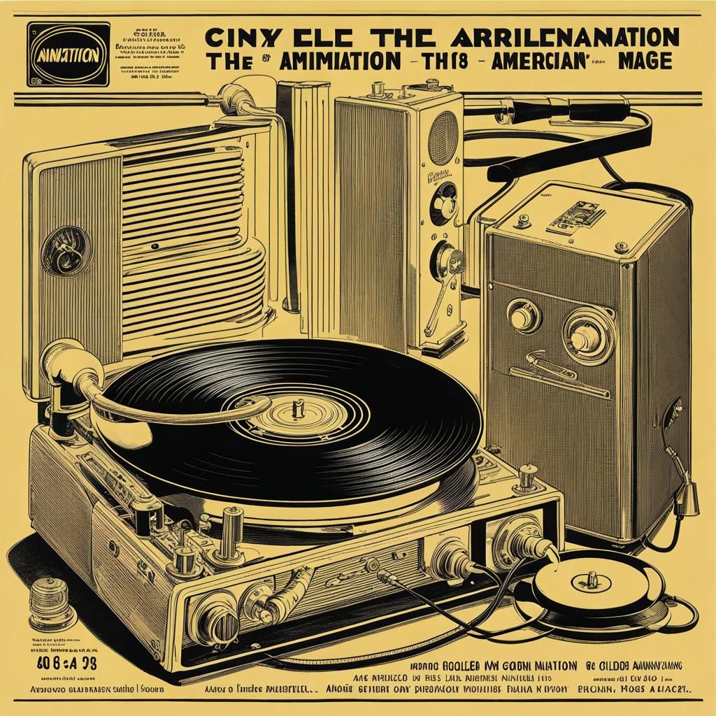 Record Player in Rubber Hose Animation Style