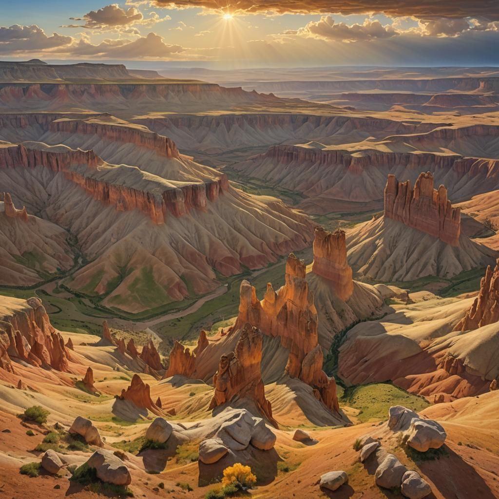 Bryce Canyon Landscape in Bierstadt Style
