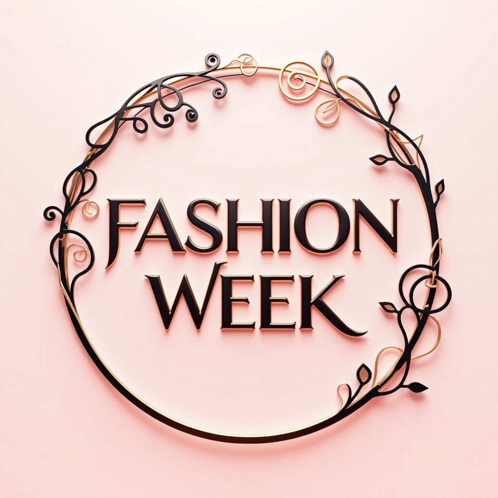 Modern Logo for Fashion Week in Gold and Black