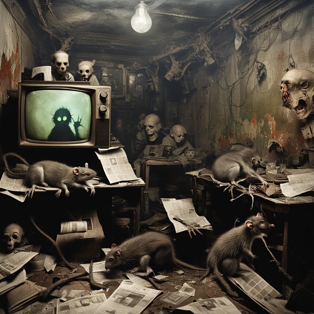 Gothic Model in Haunted House: Graffiti Art