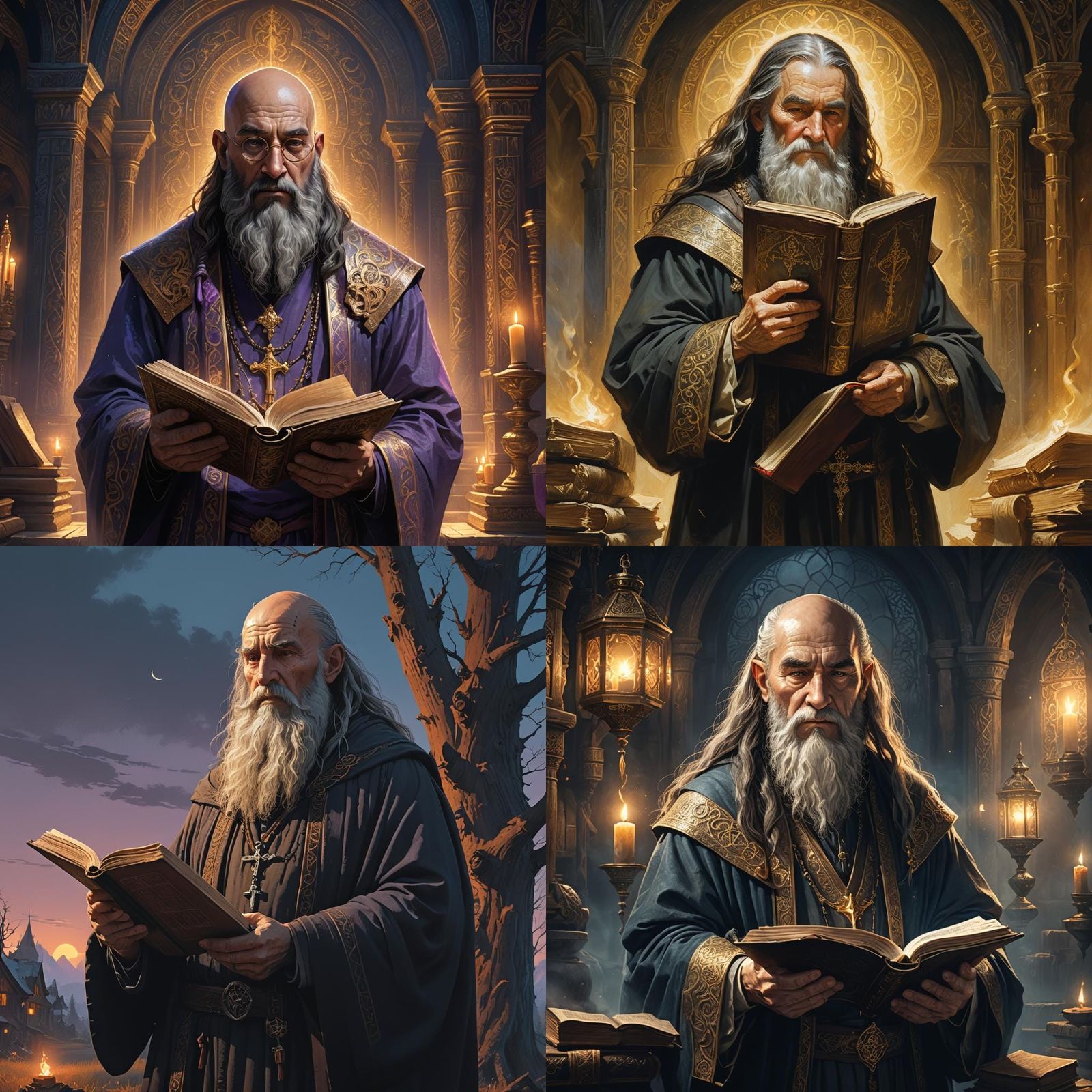 Middle-earth Priest with Holy Book, Detailed Digital Art