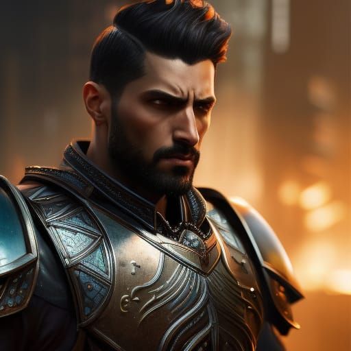 Dark Fantasy Hoplite Portrait in Hyperdetailed Style