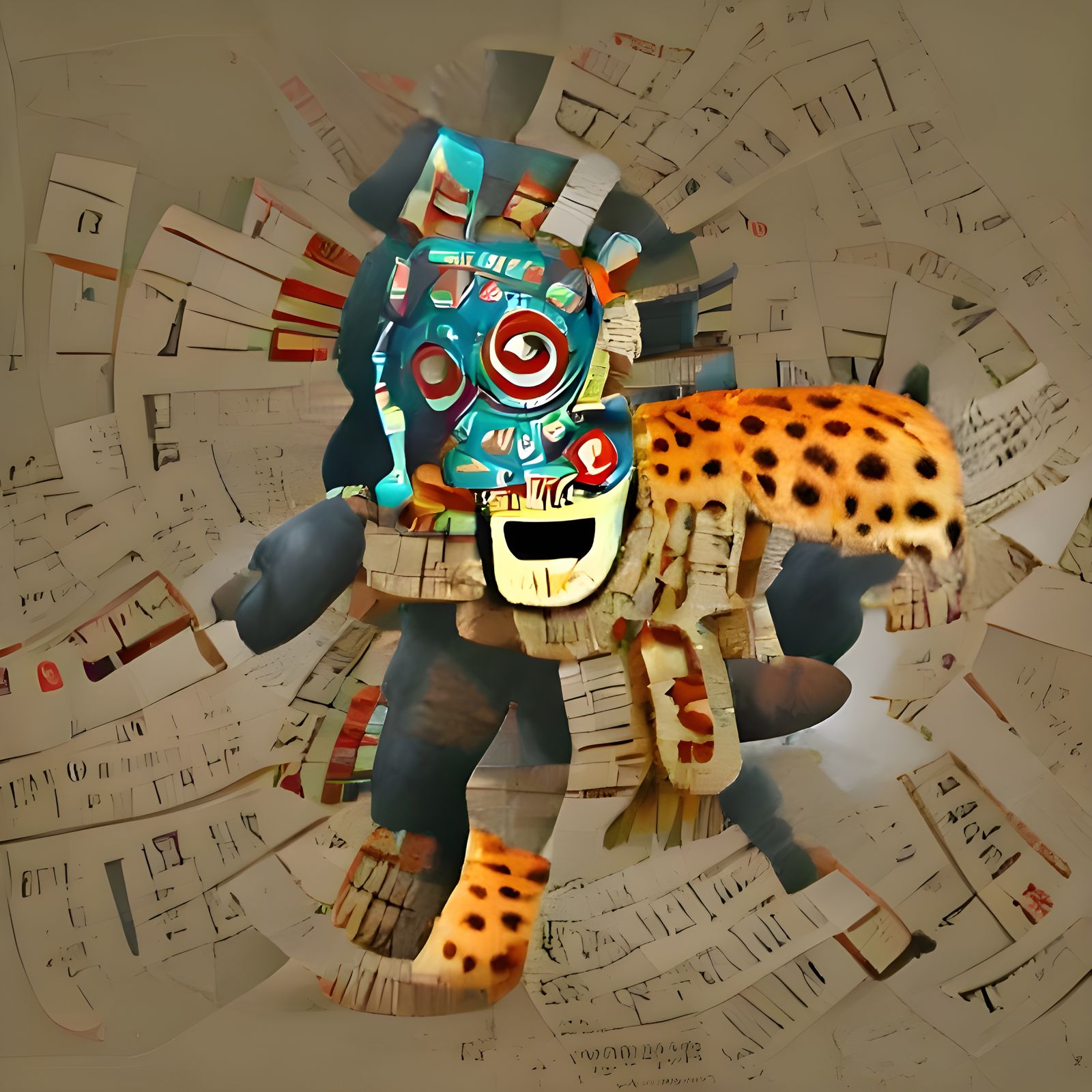 Majestic Depiction of Aztec God Tezcatlipoca
