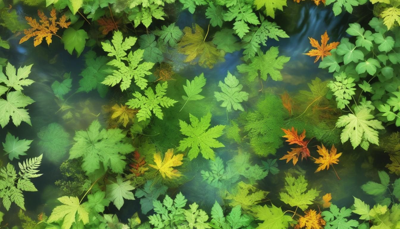 Lush Botanical Landscape in Impressionistic Style