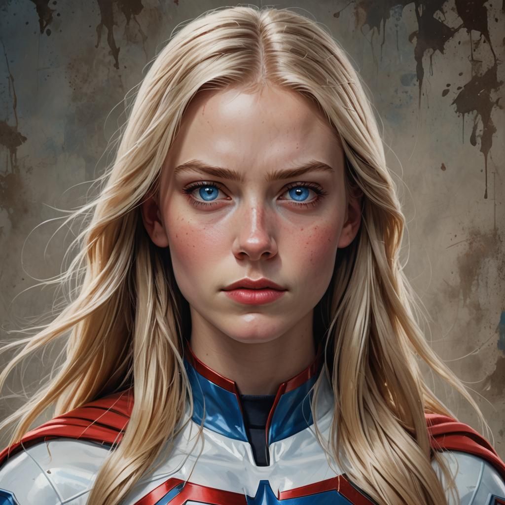Hyperrealistic Superhero Portrait in Digital Art Style