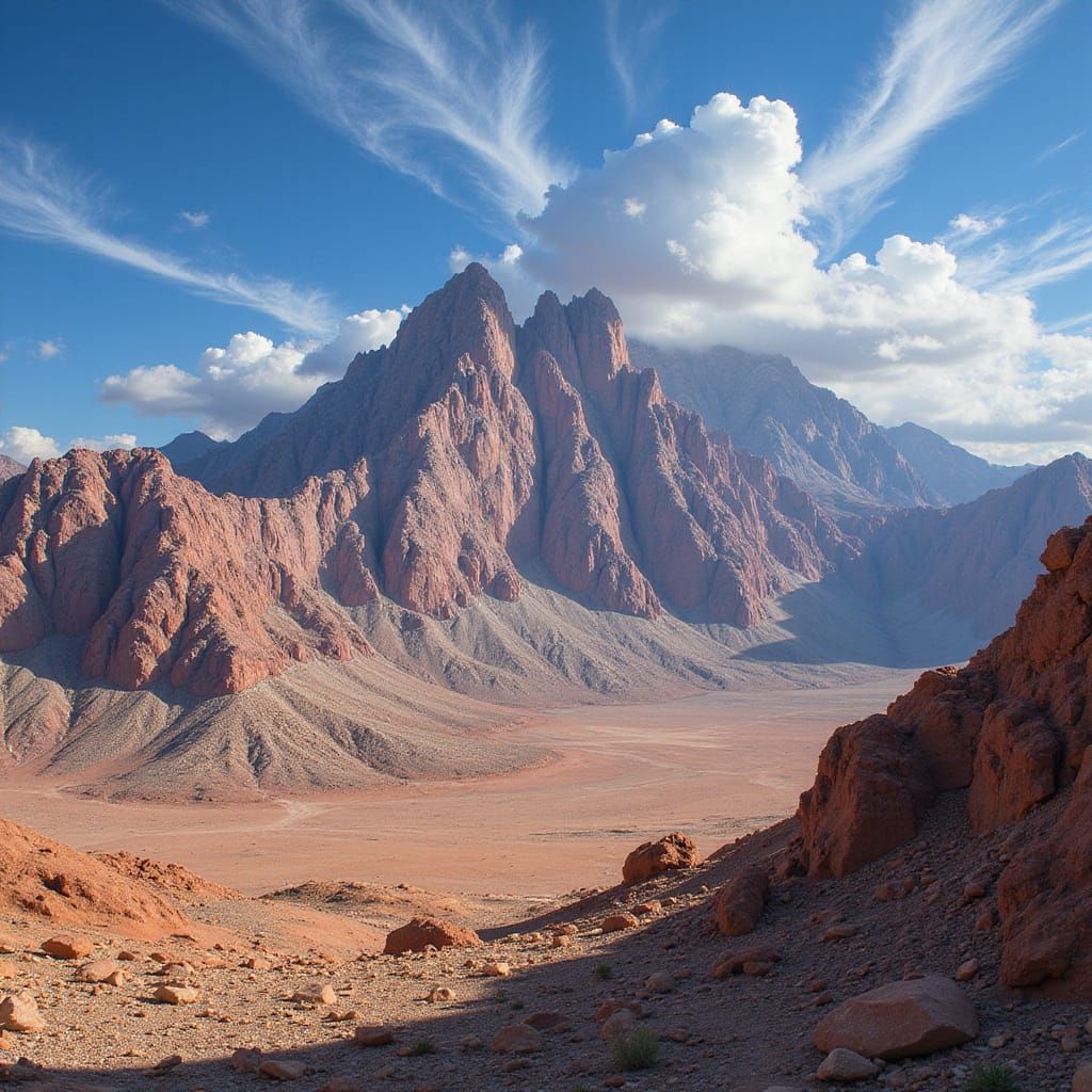 Alqarif's Majestic Sandstone Peaks