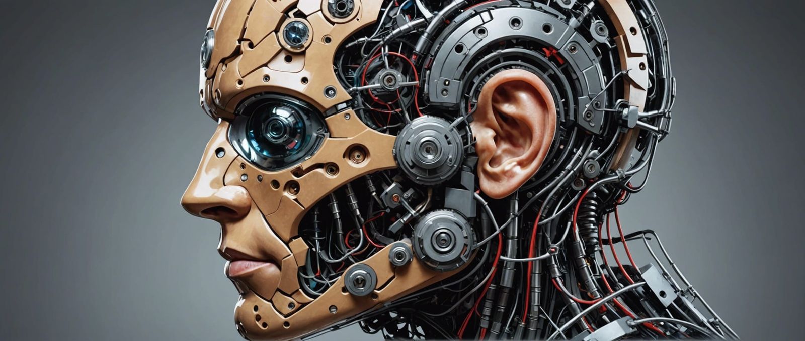 Detailed Autopsy of Advanced Cybernetic Head in Cyberpunk St...