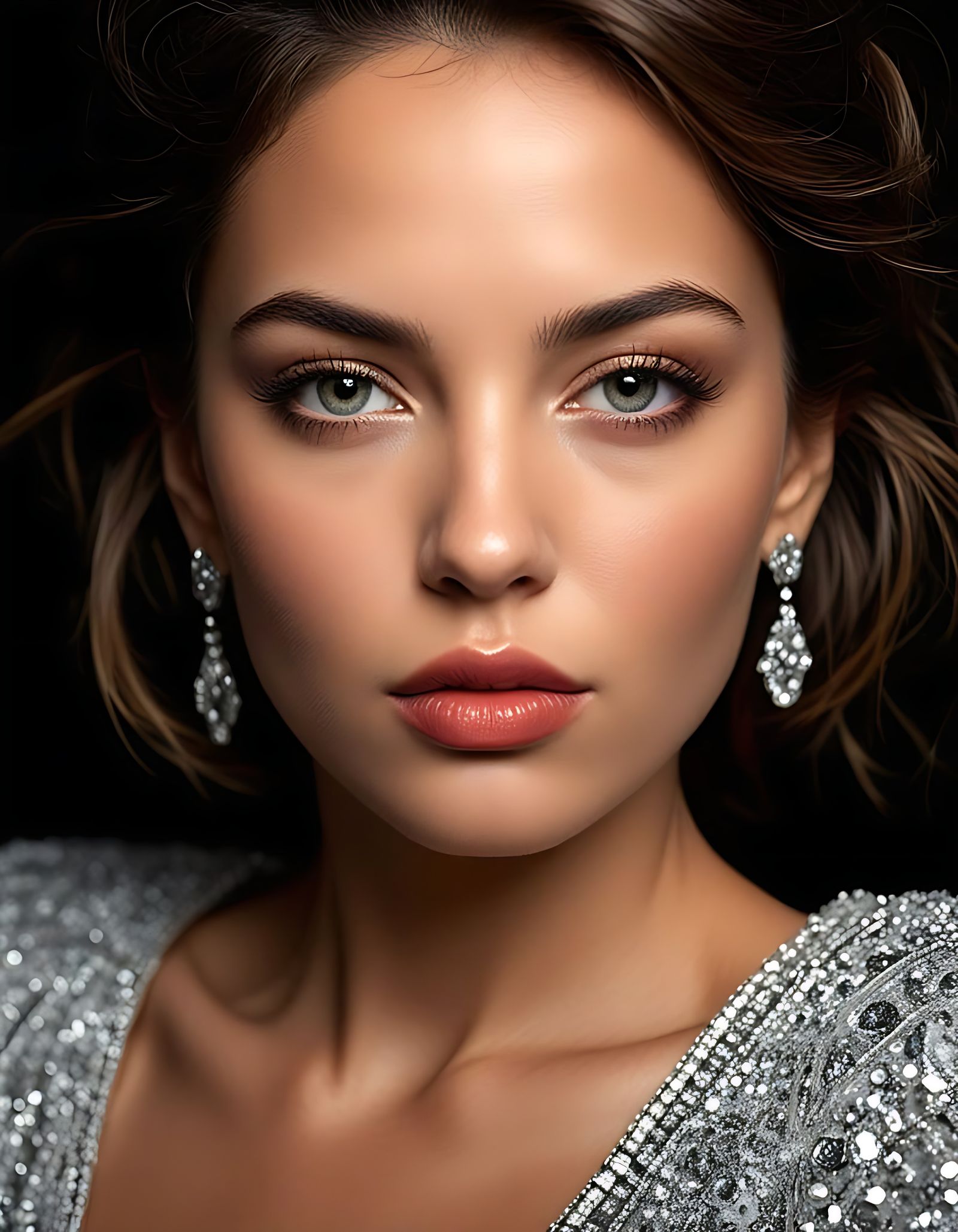 Glamorous Hollywood Star in Dramatic Lighting