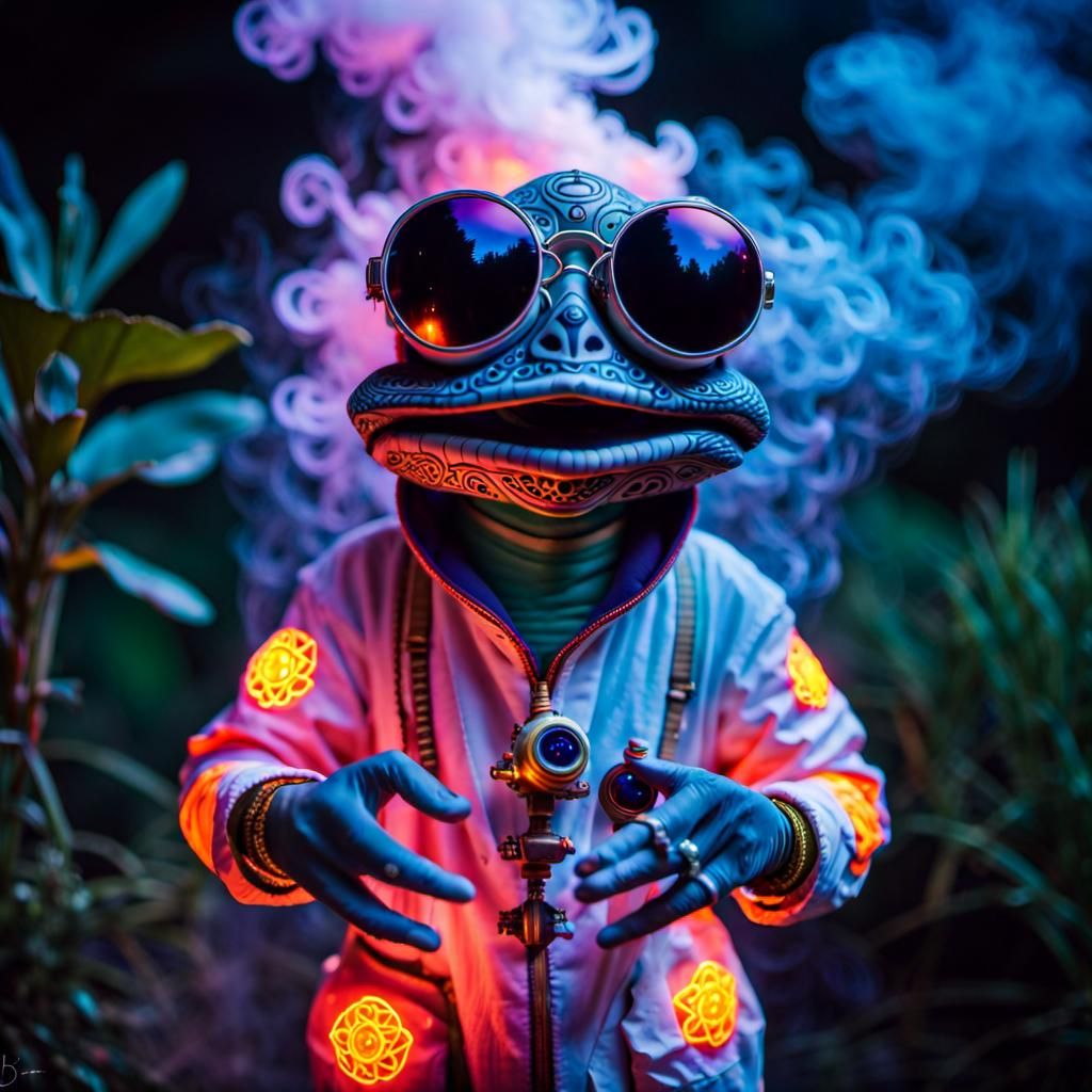 Psychedelic Astronaut Toad in a Bizarre Fantasy