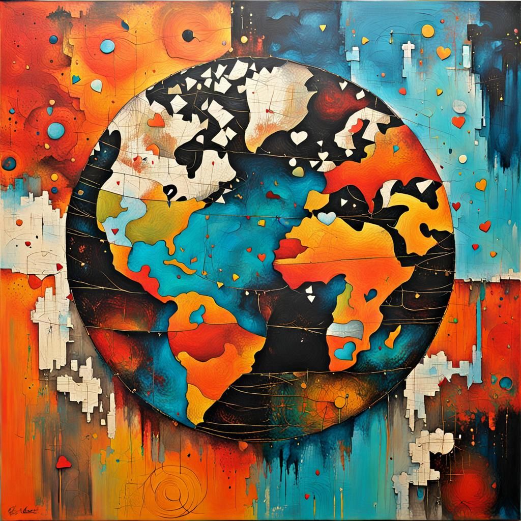 Abstract Art: Love Makes the World Go Round