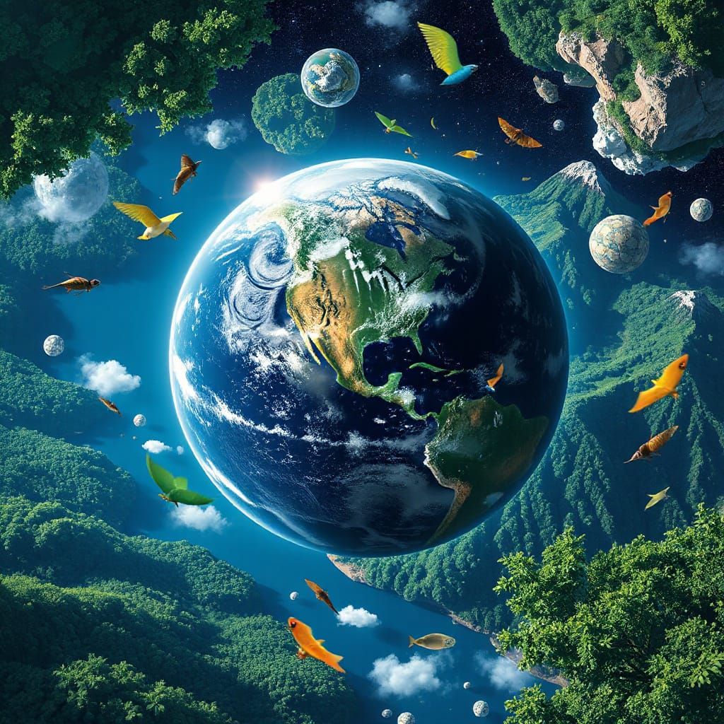 Vibrant Earth: Stylized NOAA and Loish Illustration