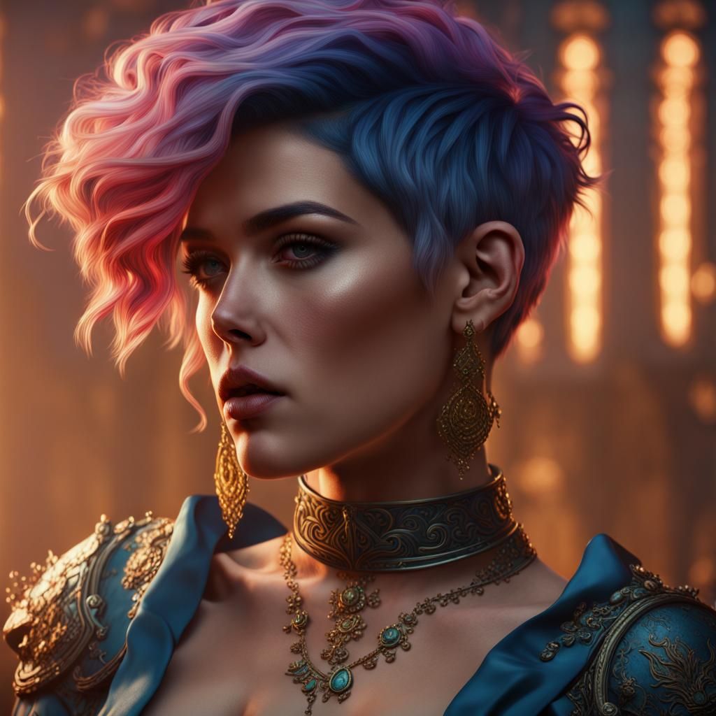 Portrait of Halsey in Detailed Matte Painting Style