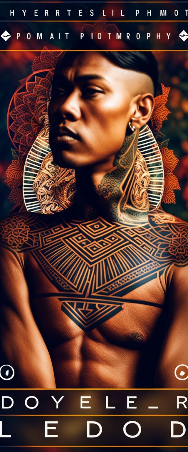 Indonesian Geometric Tattoo Art in HDR Photography