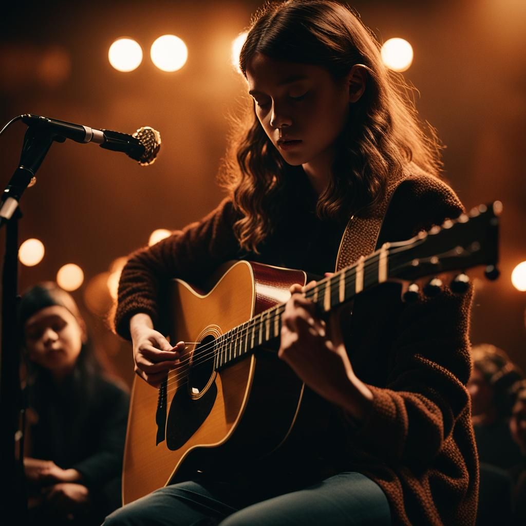 Gracie Abrams Live on Stage in Golden Light