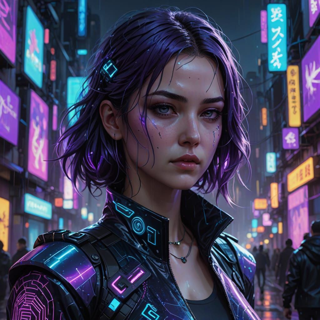 Vesper Embarks on a Futuristic Odyssey in Neon-Hued Cyberpun...