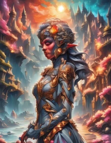 Elf in an Overgrown city