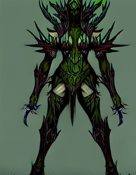 Death Knight with Venus Fly Trap in Art Nouveau Style