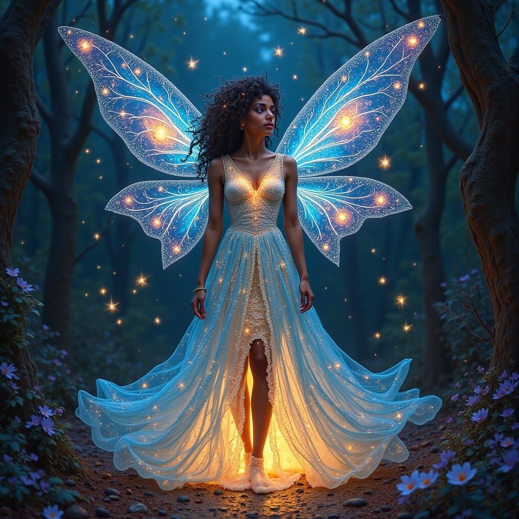 Bioluminescent Fairy in Enchanted Forest