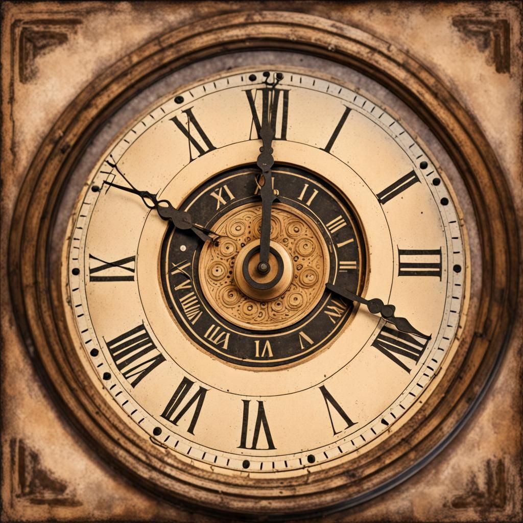 Vintage Clock with Roman Numerals