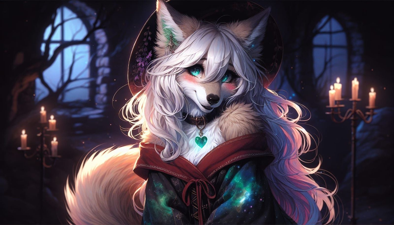 Anthropomorphic Wolf in Dark Fantasy Setting