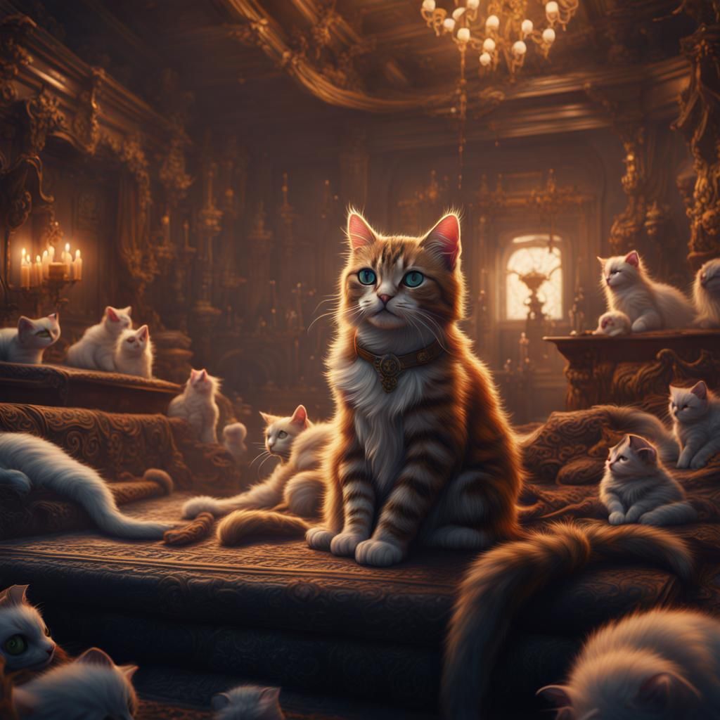 Cats Invading Personal Space: Detailed Matte Painting