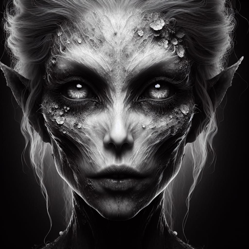 Haunted Fairy Ghost Portrait in Hyperrealism