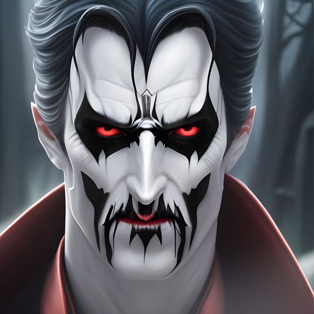 Sinister Vampire Portrait in Dark Fantasy Style
