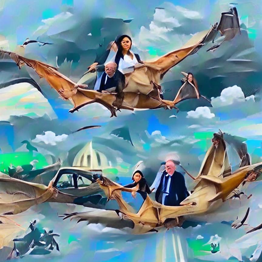 Politicians Ride a Pterodactyl to Save the World