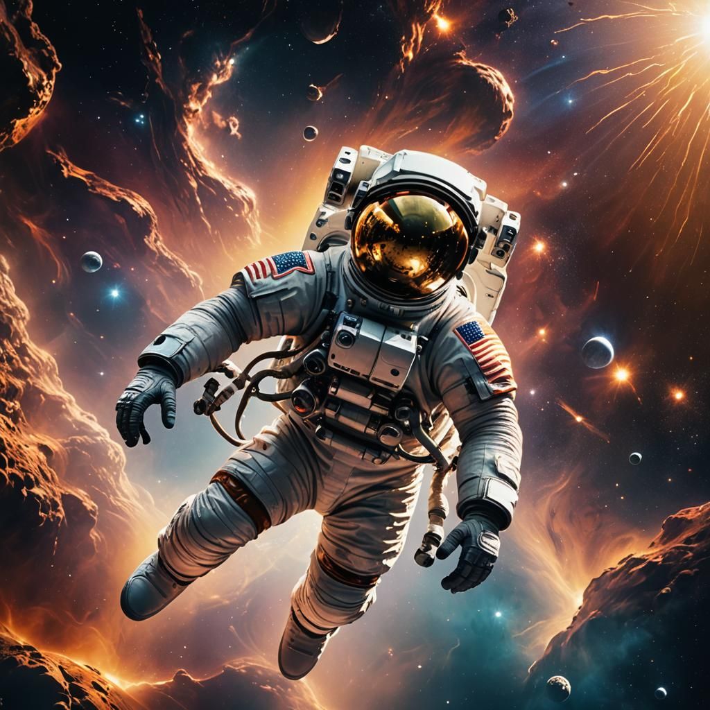 Astronaut in Space: Hyperrealistic Digital Art