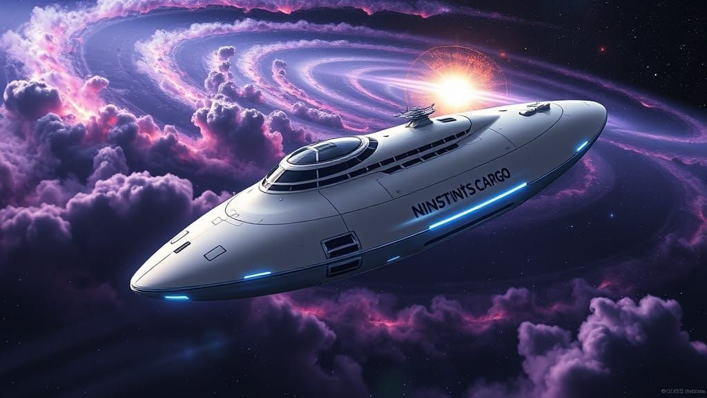 Asymmetrical spaceship exploring strange new worlds and new civilizations, sensor array deployed