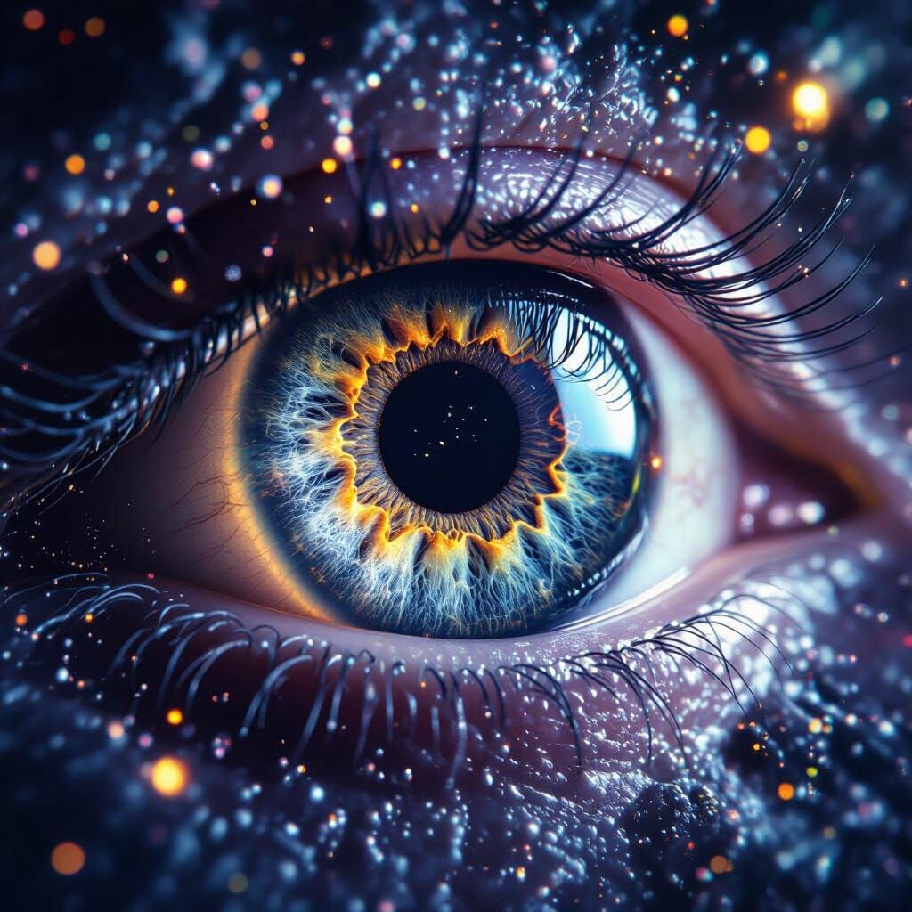 Nebula Eye: Microscopic Galaxy Reflection
