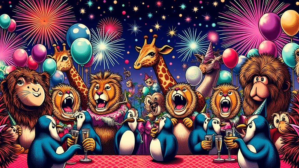 Whimsical Fantasy Animals Party on New Year's Eve
