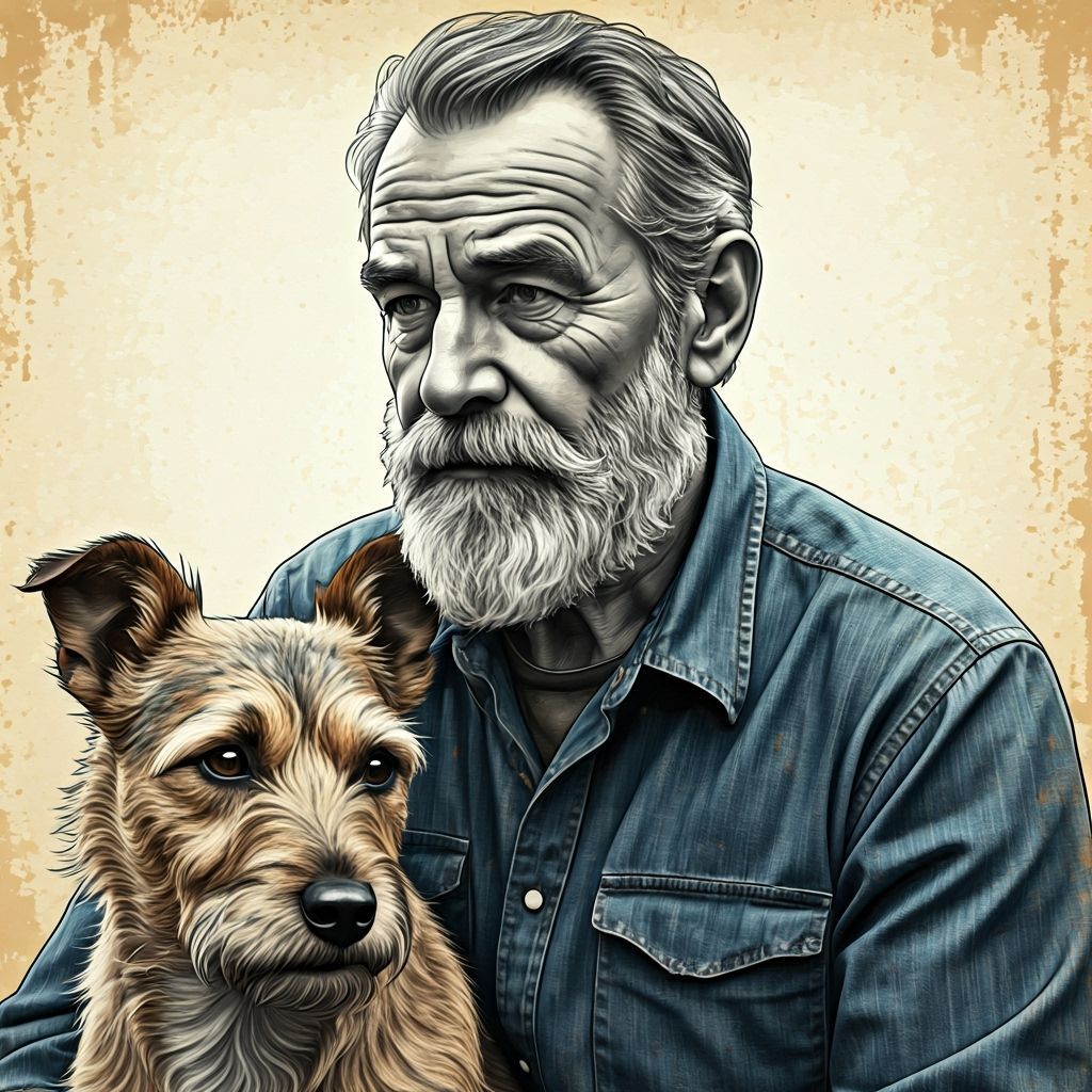 Man and Dog Charcoal Drawing in Basquiat Style