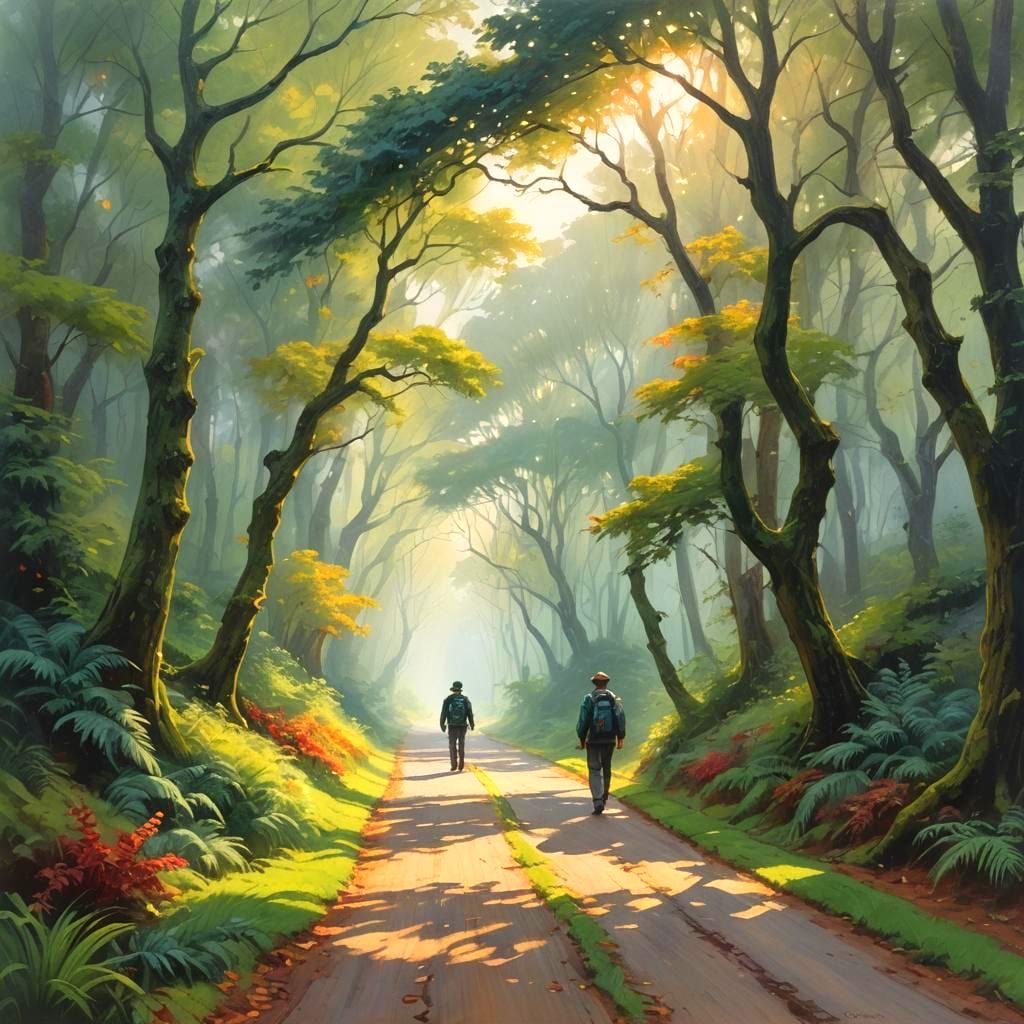 The Green Road Oil Painting