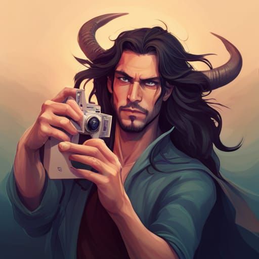 Selfie with Minotaur: Hyperdetailed Artstation Portrait