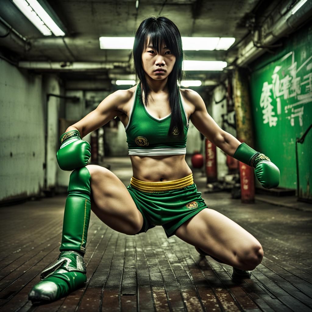 Hyperrealistic Portrait of Shanghai Kickboxing Champion