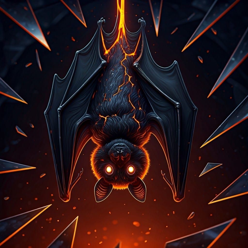 Majestic Lava Bat in Shattered Explosion