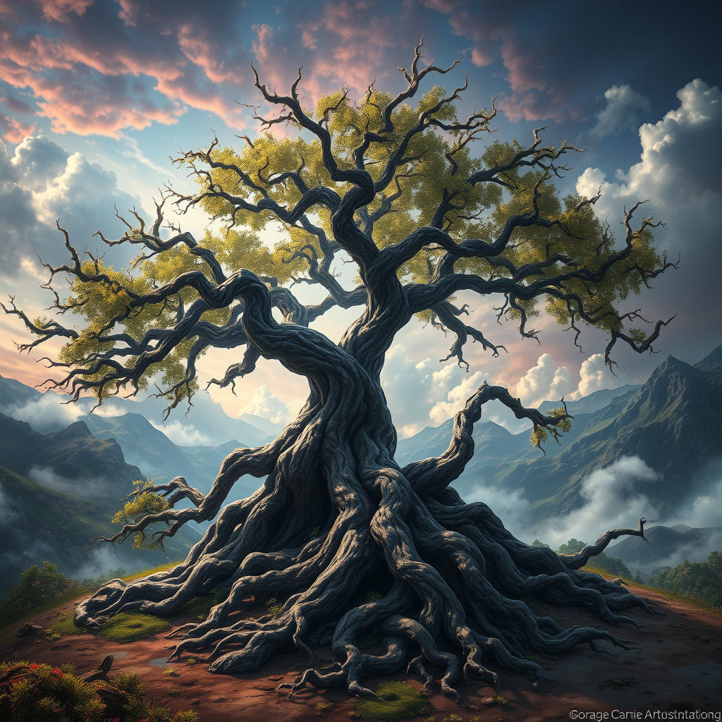 Mystical Ancient Tree in Hyper-Detailed Matte Painting