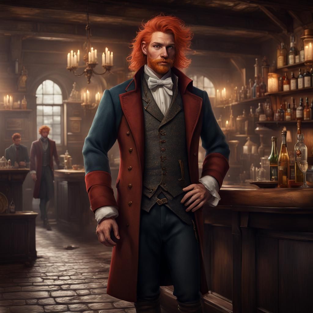 Fantasy Valet in Tavern: Detailed Matte Painting