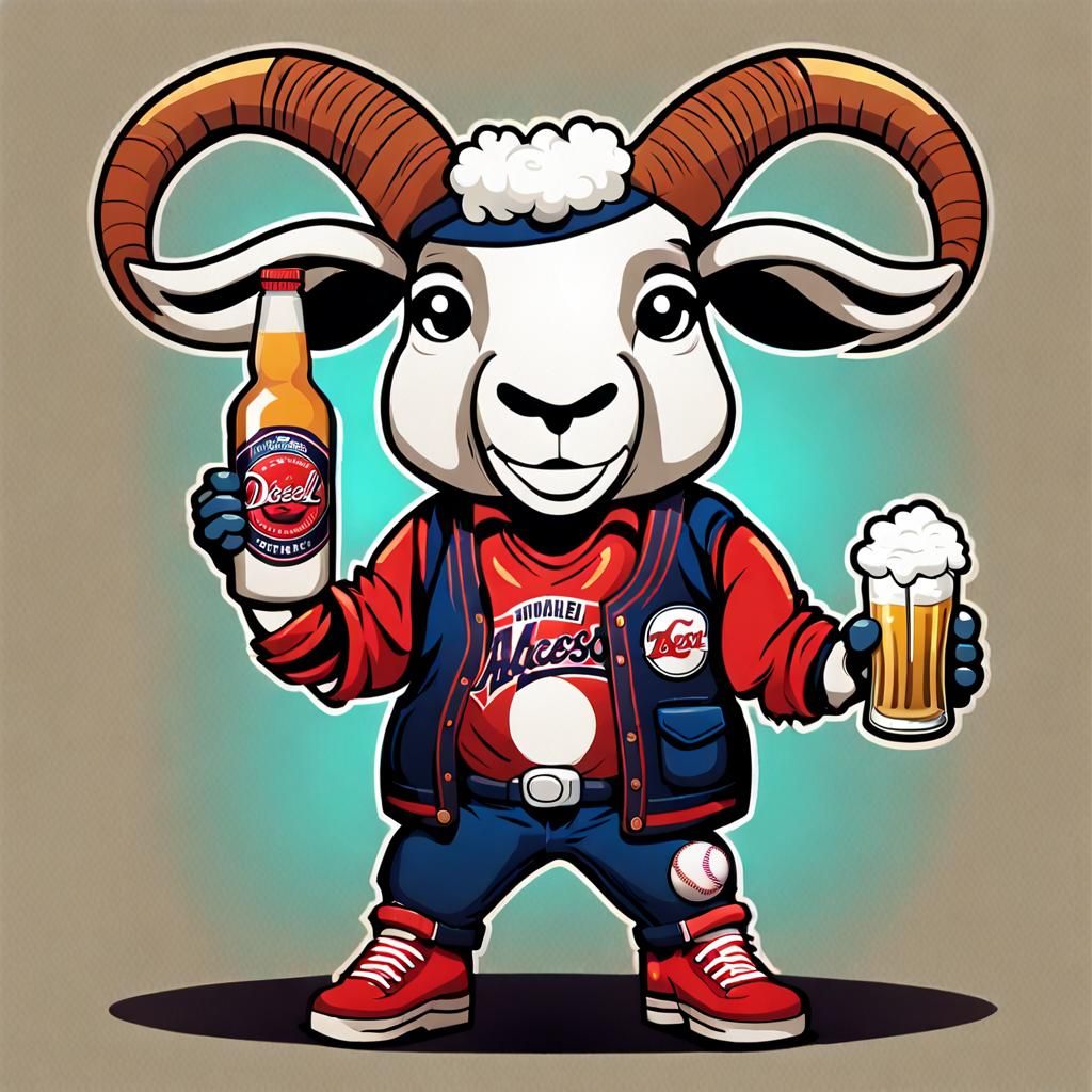 Baseball Mascot: Androgynous Plush Figure, Digital Art