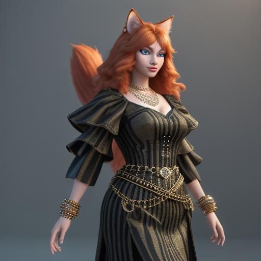 Ginger Cat Walks Upright in Pixar 3D Animation