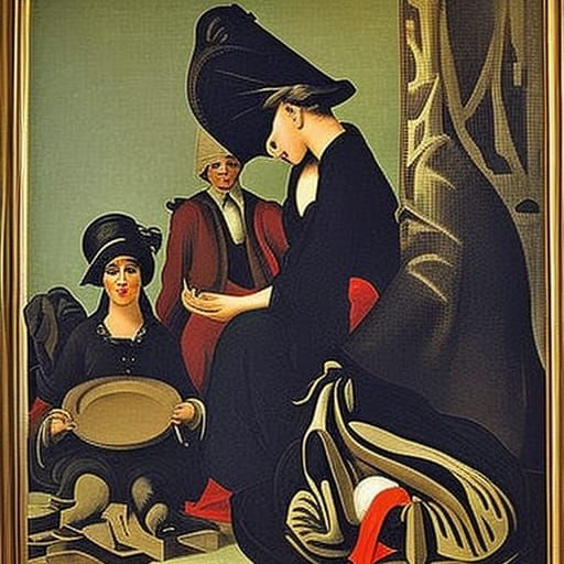 Beggars as Gazette du Bon Ton Illustration