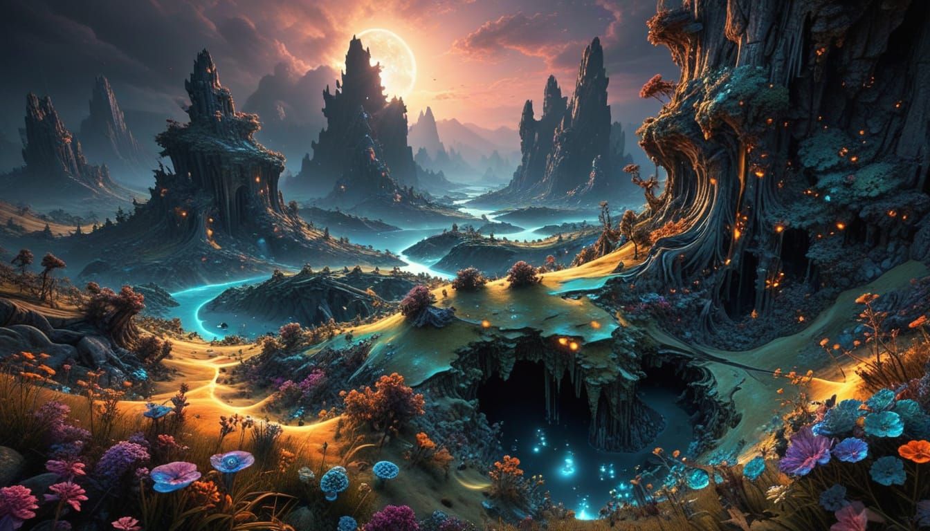 Ethereal Fractal Realm Expands Forever