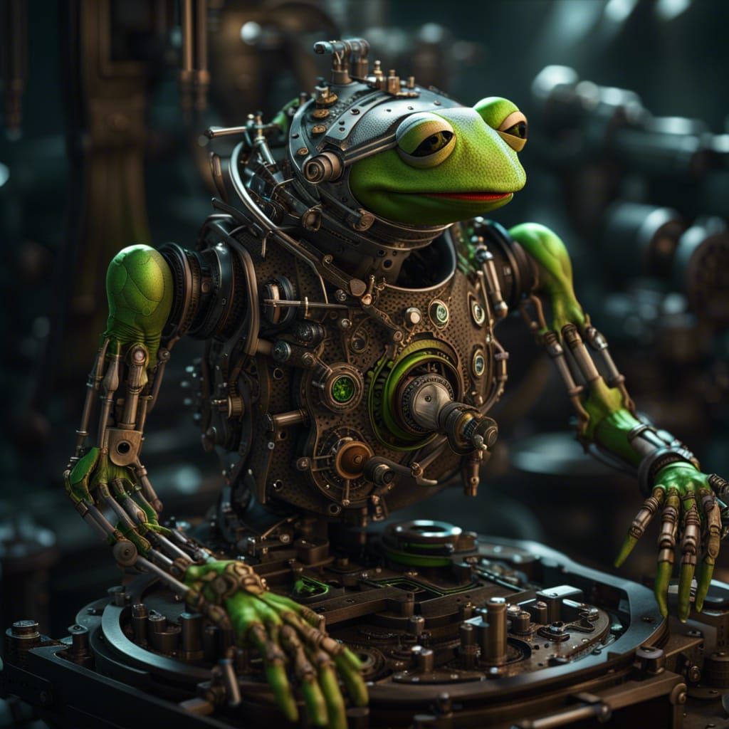 Kermit as a Detailed Biomechanical Clockwork Cyborg