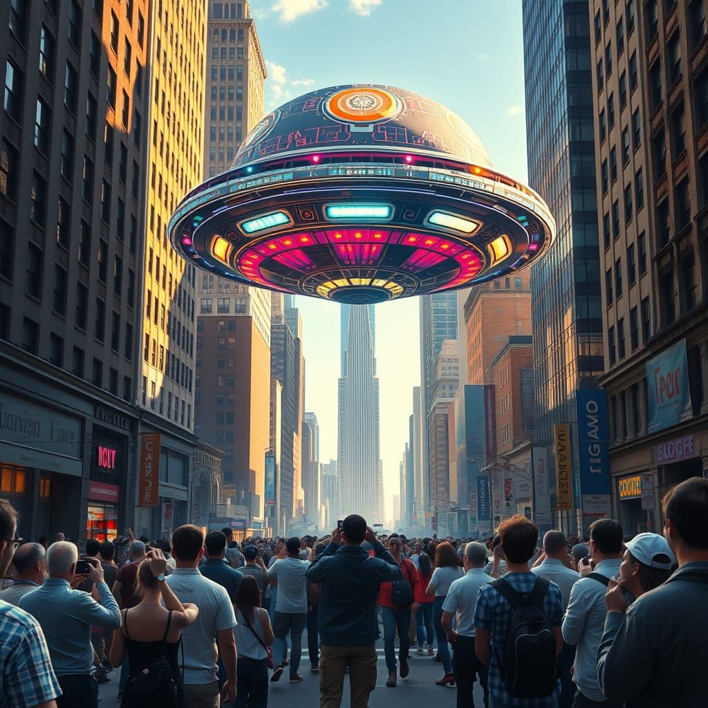 Benevolent Spacecraft Descends Upon New York City